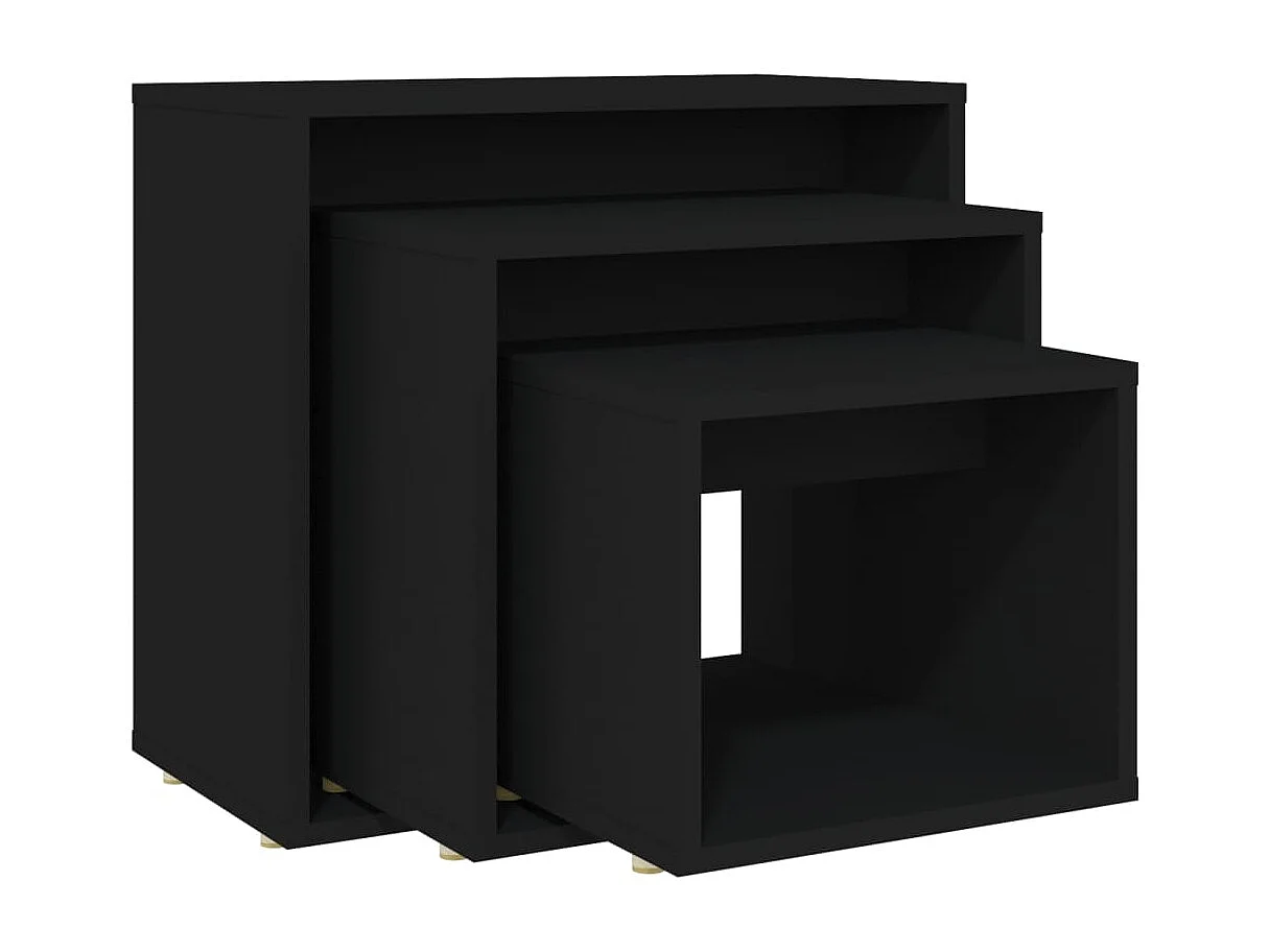 Tables gigognes 3 pcs Noir 2