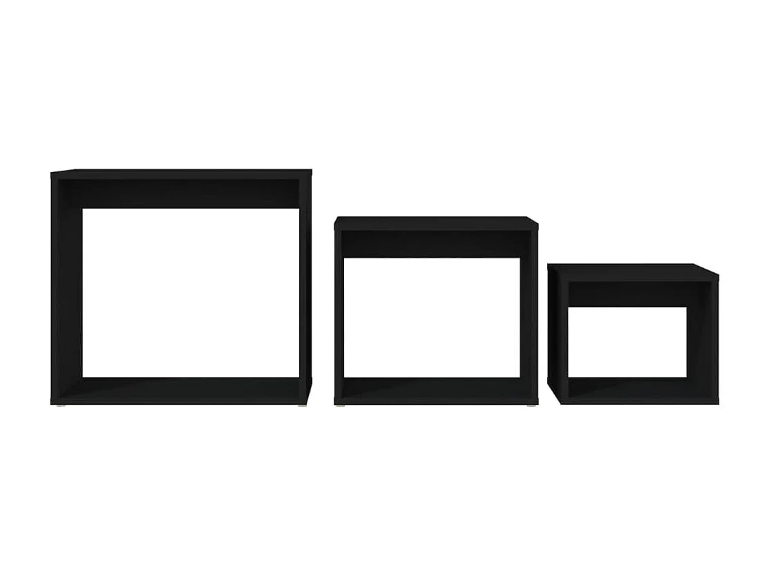 Tables gigognes 3 pcs Noir 2