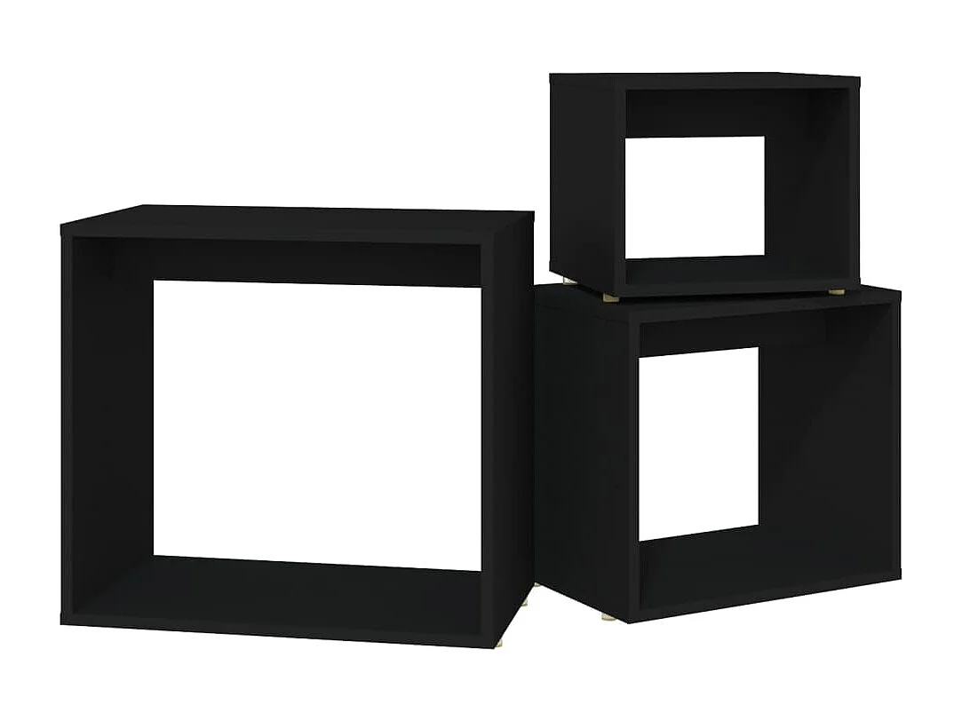 Tables gigognes 3 pcs Noir 2