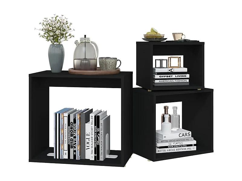 Tables gigognes 3 pcs Noir 2