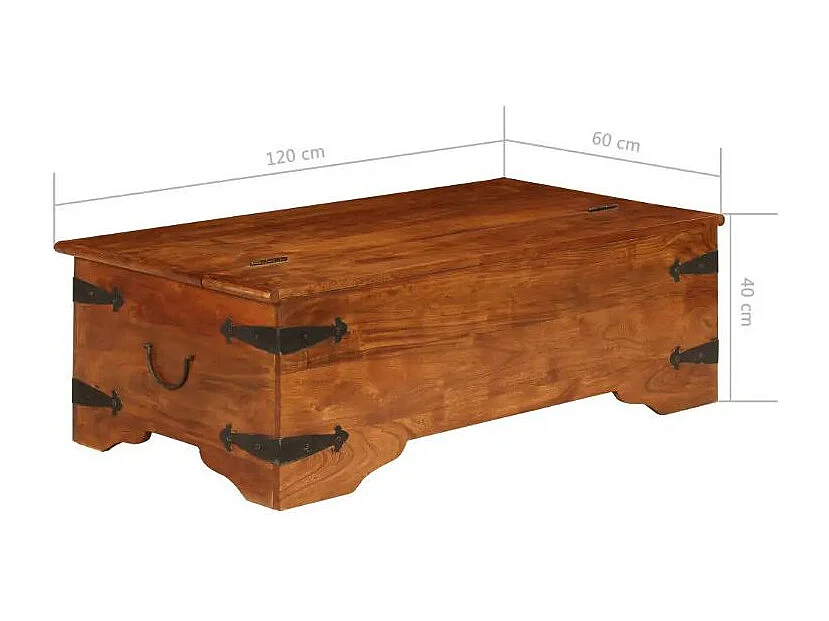 Table basse rectangulaire acacia massif foncé Guil 2