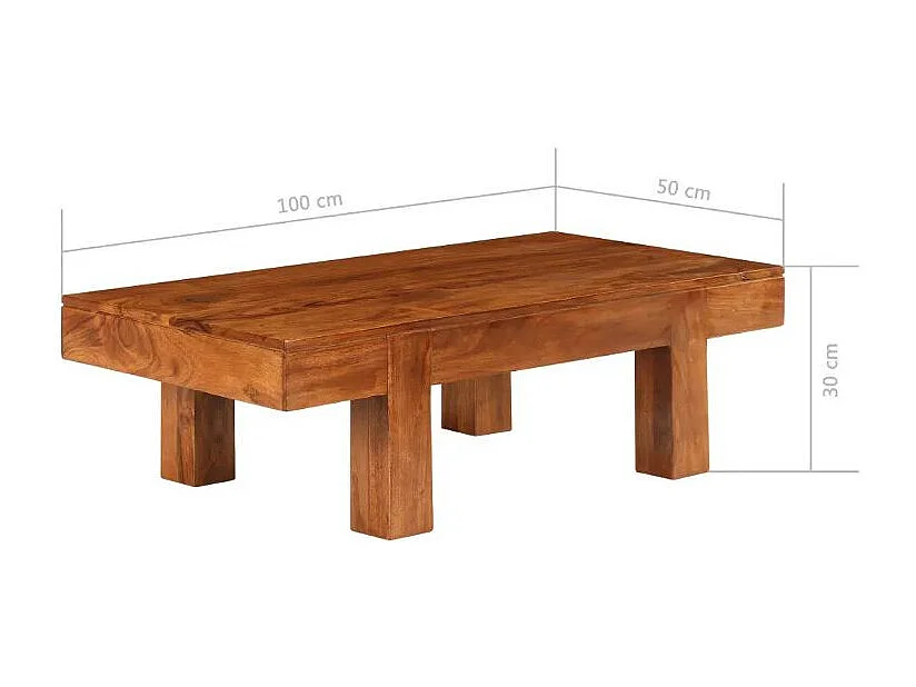 Table basse rectangulaire acacia massif foncé Guil