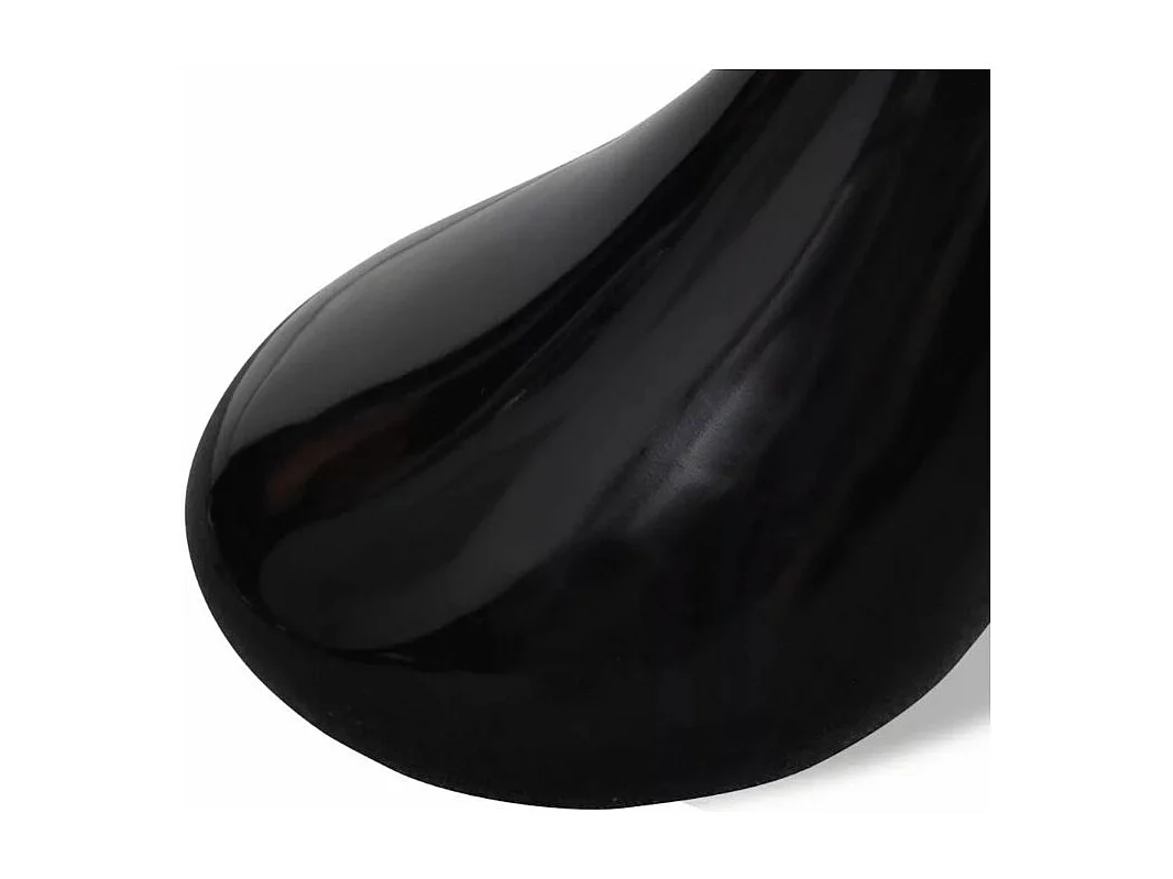 Table basse ronde verre trempé et fibre de verre noir brillant Ben - Lot de 2