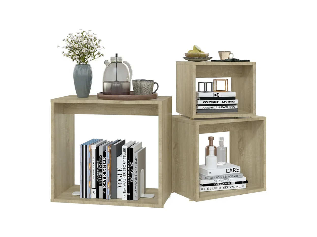 Tables gigognes 3 pcs Chêne sonoma 2