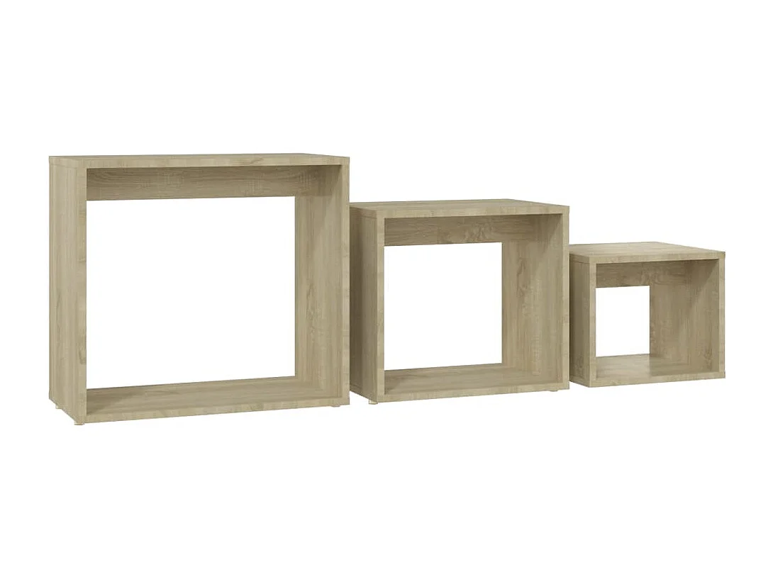 Tables gigognes 3 pcs Chêne sonoma 2