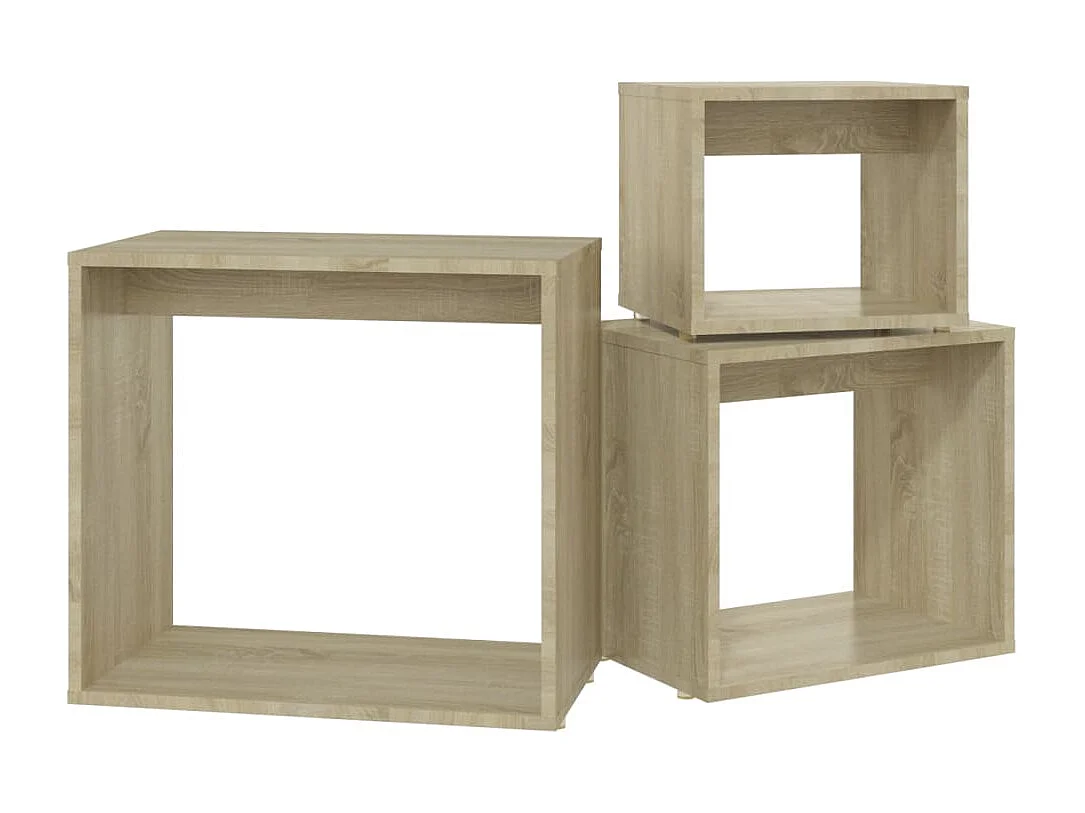 Tables gigognes 3 pcs Chêne sonoma 2