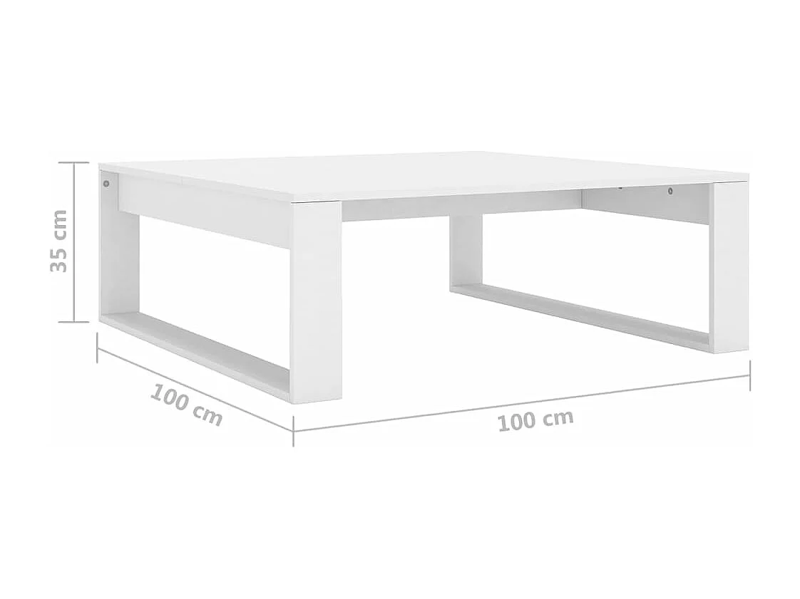 Table basse Blanc 100x100x35