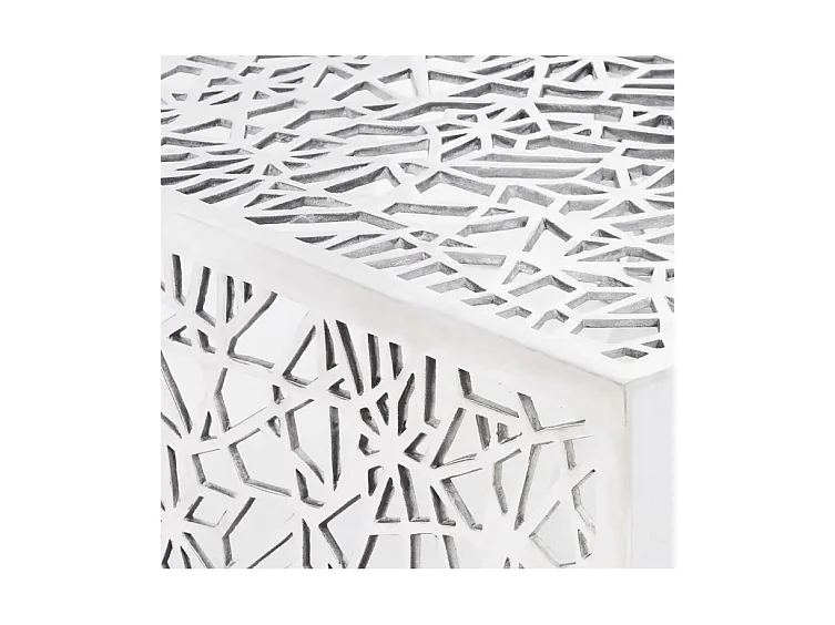 Table basse carrée métal argenté Hope