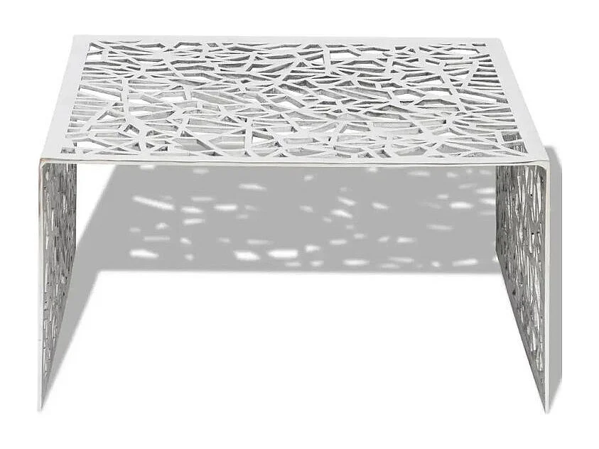 Table basse carrée métal argenté Hope