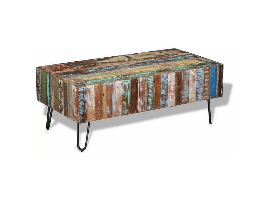 Table basse rectangulaire bois massif recyclé Mista