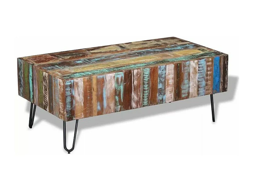 Table basse rectangulaire bois massif recyclé Mista