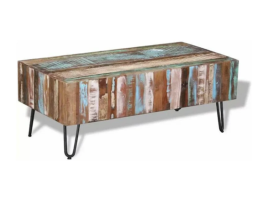 Table basse rectangulaire bois massif recyclé Mista