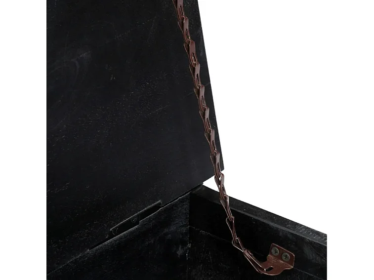 Table basse carrée 5 tiroirs manguier massif noir Pinkie