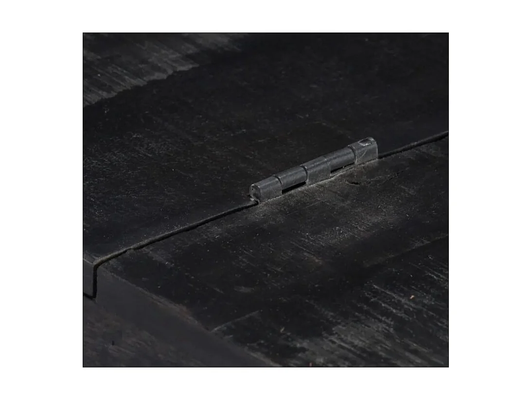 Table basse carrée 5 tiroirs manguier massif noir Pinkie