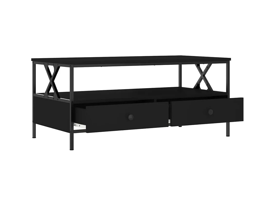 Table basse noir 100x51x45 bois d'ingénierie