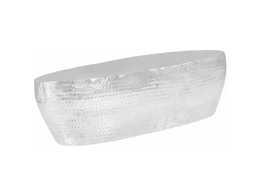 Table basse ovale métal martelé argenté Gabie