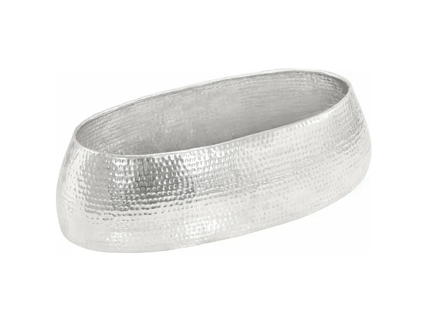 Table basse ovale métal martelé argenté Gabie