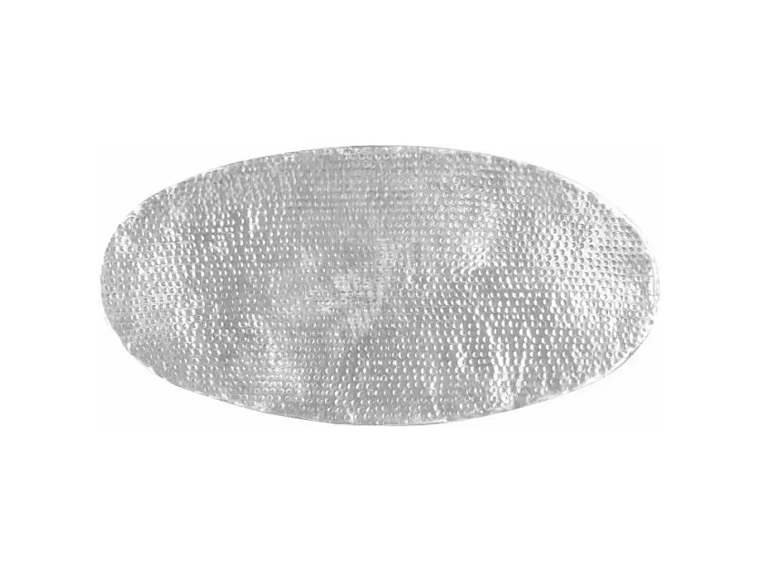 Table basse ovale métal martelé argenté Gabie