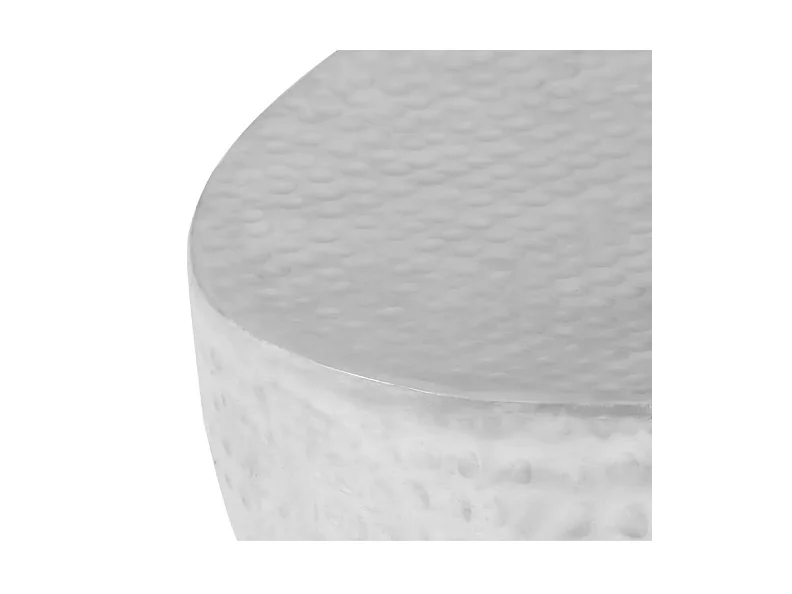 Table basse ovale métal martelé argenté Gabie