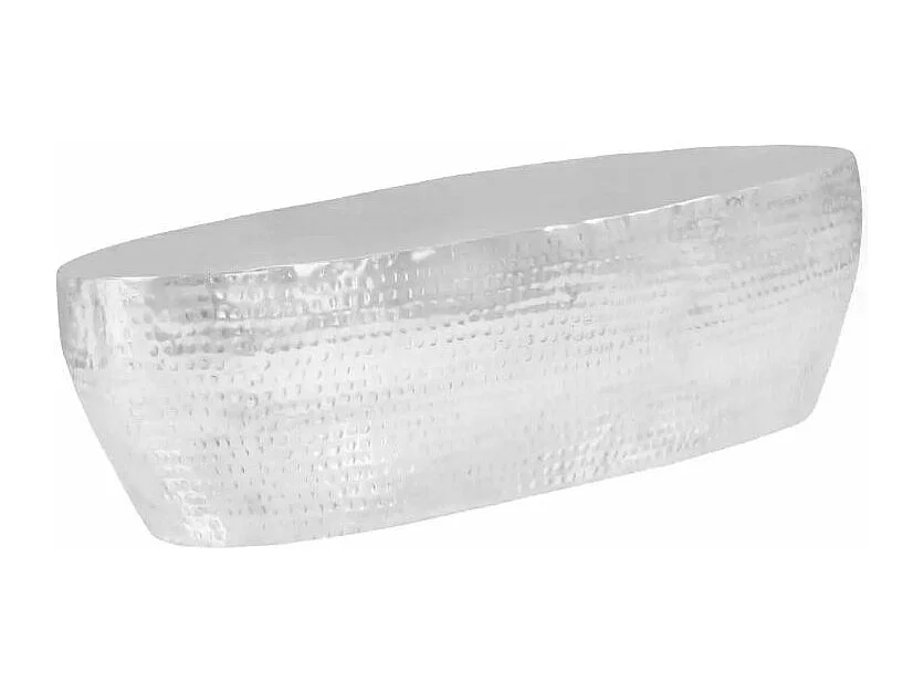Table basse ovale métal martelé argenté Gabie
