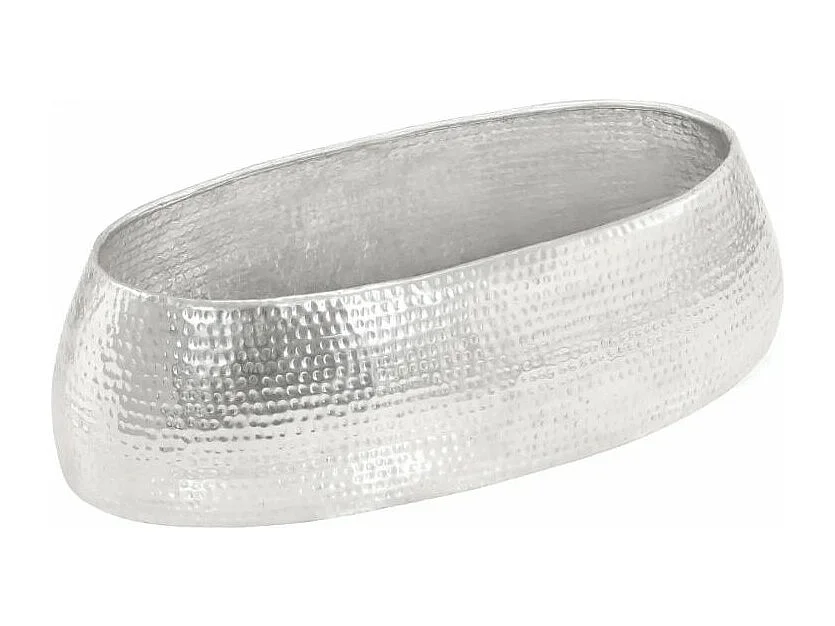 Table basse ovale métal martelé argenté Gabie