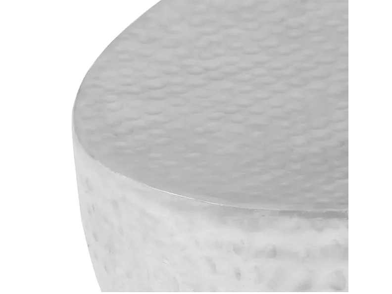 Table basse ovale métal martelé argenté Gabie