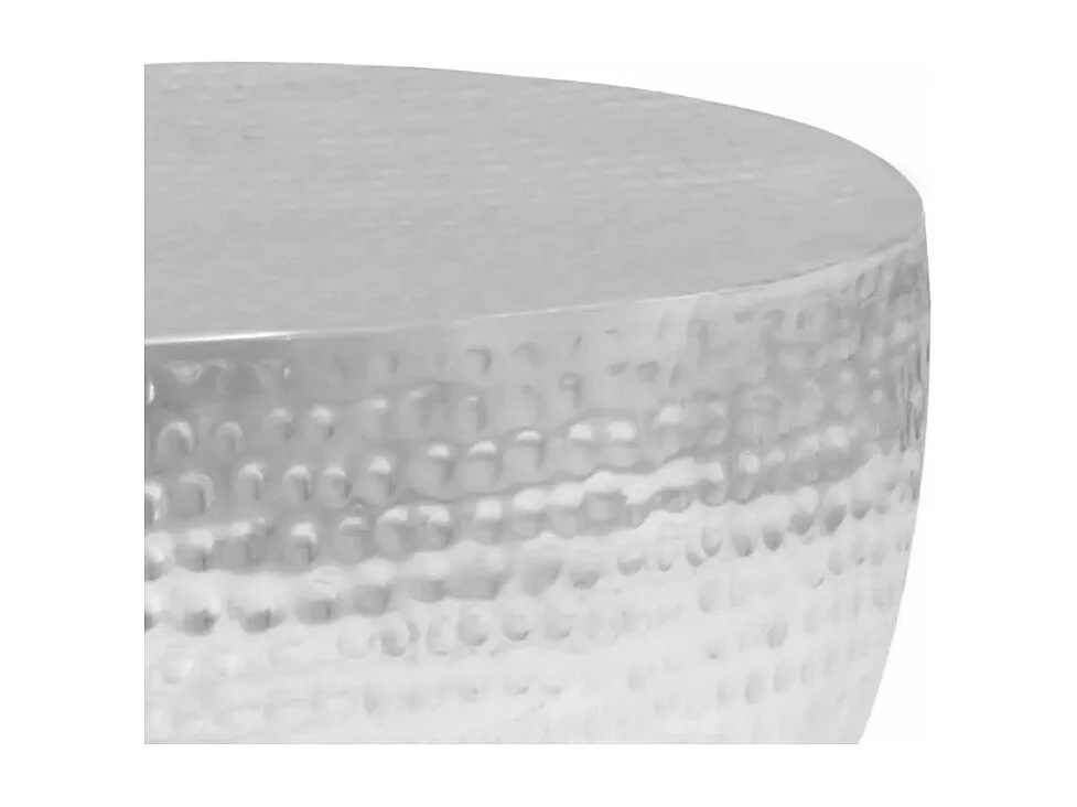 Table basse ovale métal martelé argenté Gabie