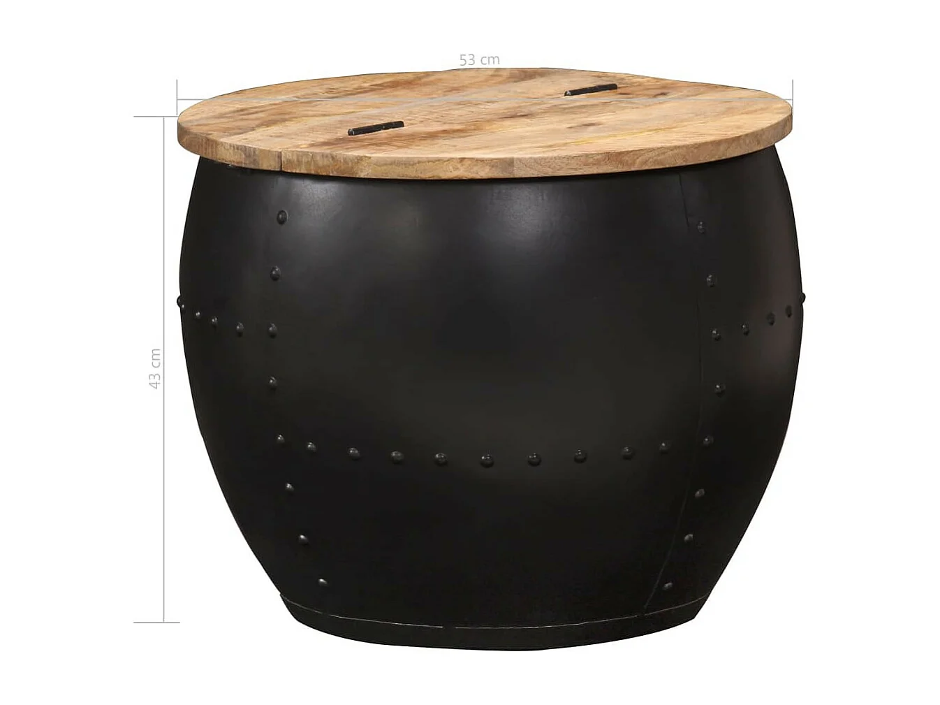 Table basse ronde 53x43 Bois de manguier massif