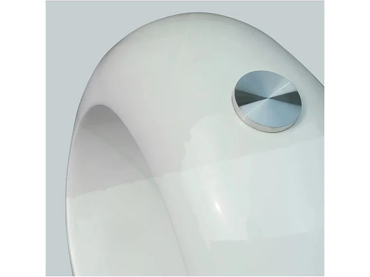 Table basse ovale verre trempé et fibre de verre blanc brillant Ben