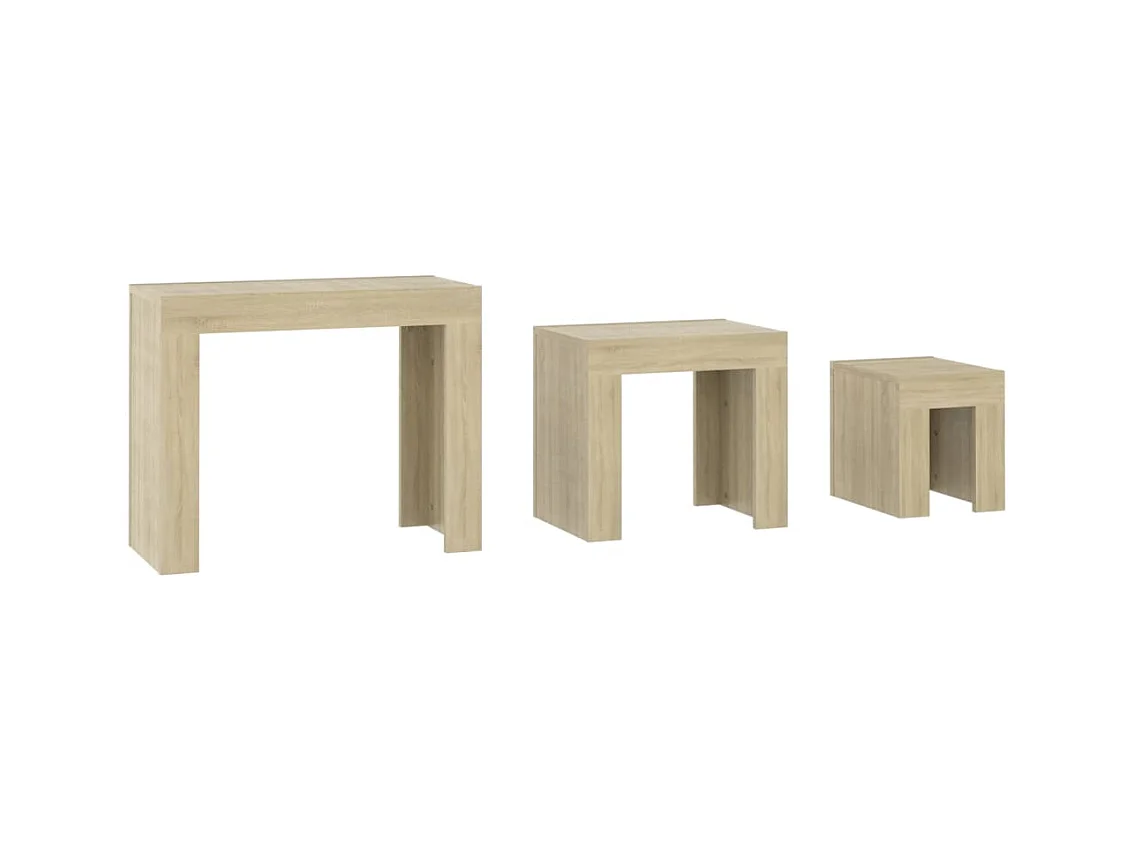 Tables basses gigognes 3 pcs Chêne sonoma
