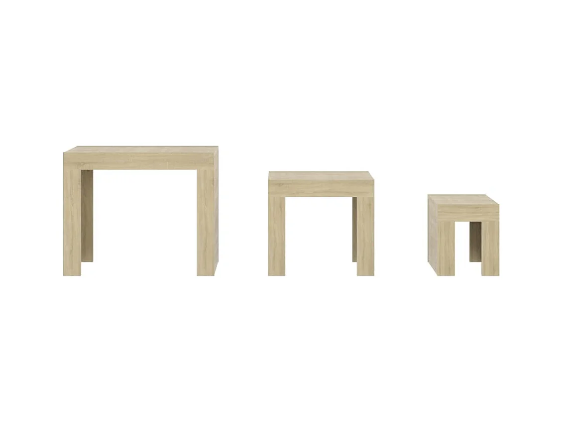 Tables basses gigognes 3 pcs Chêne sonoma