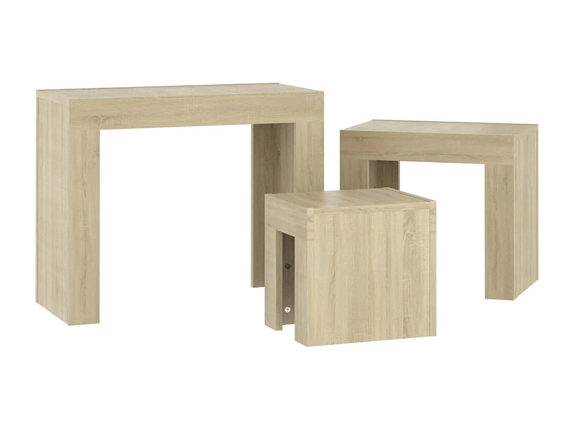Tables basses gigognes 3 pcs Chêne sonoma