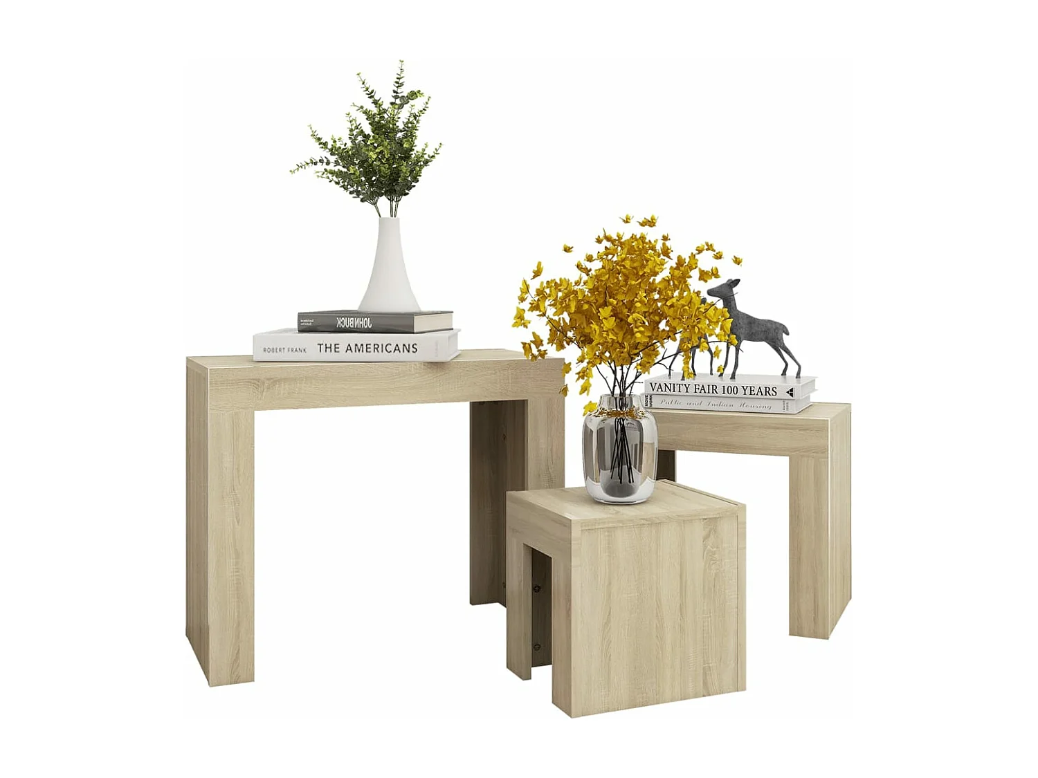 Tables basses gigognes 3 pcs Chêne sonoma