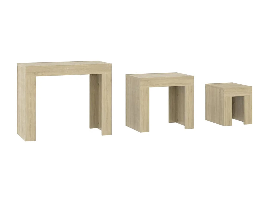 Tables basses gigognes 3 pcs Chêne sonoma