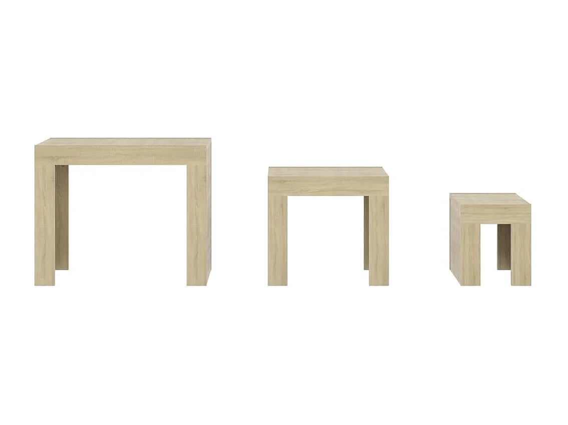 Tables basses gigognes 3 pcs Chêne sonoma