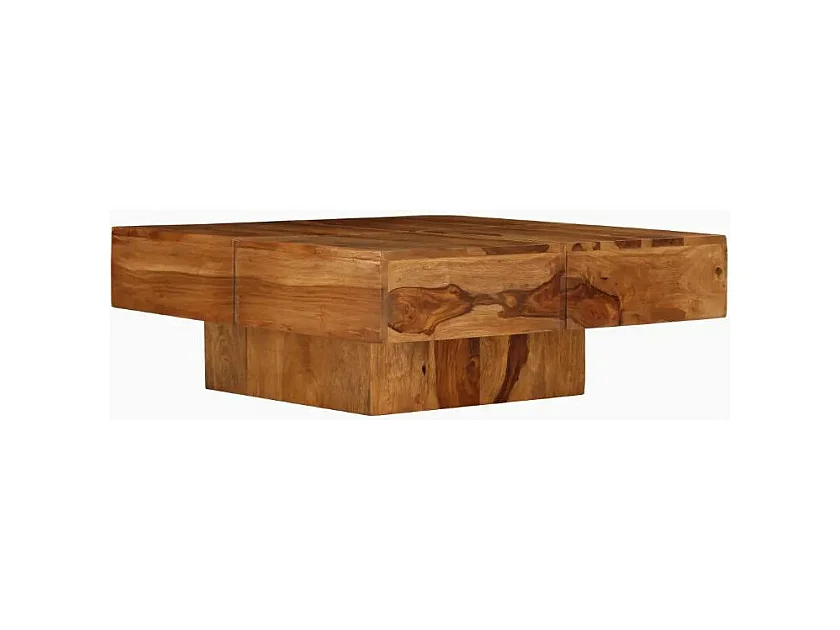 Table basse carrée sesham massif foncé Malib L 80