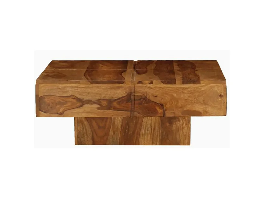 Table basse carrée sesham massif foncé Malib L 80