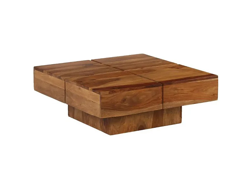 Table basse carrée sesham massif foncé Malib L 80