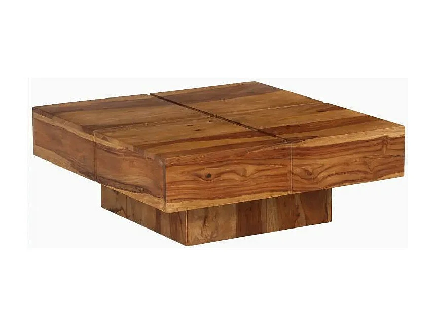 Table basse carrée sesham massif foncé Malib L 80