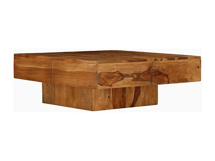 Table basse carrée sesham massif foncé Malib L 80