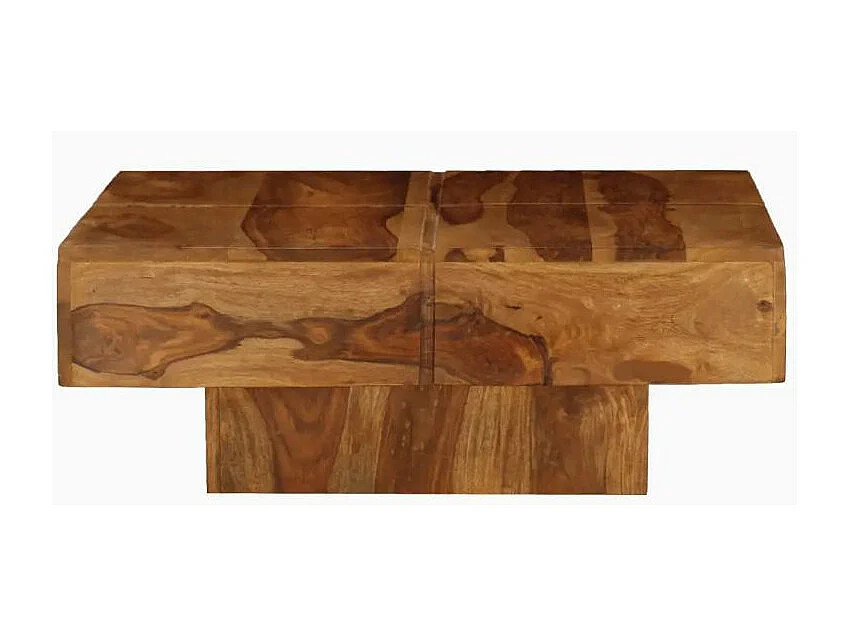 Table basse carrée sesham massif foncé Malib L 80