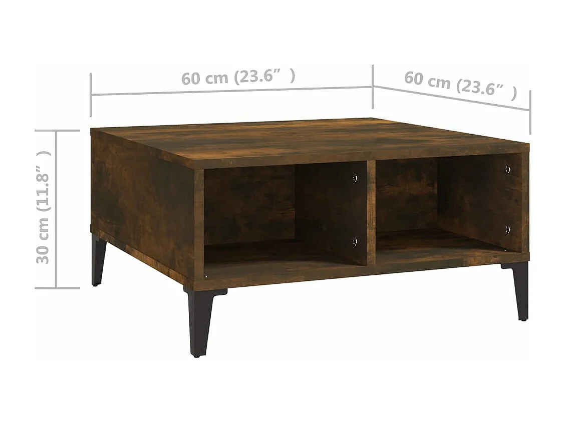 Table basse Chêne fumé 60x60x30 2