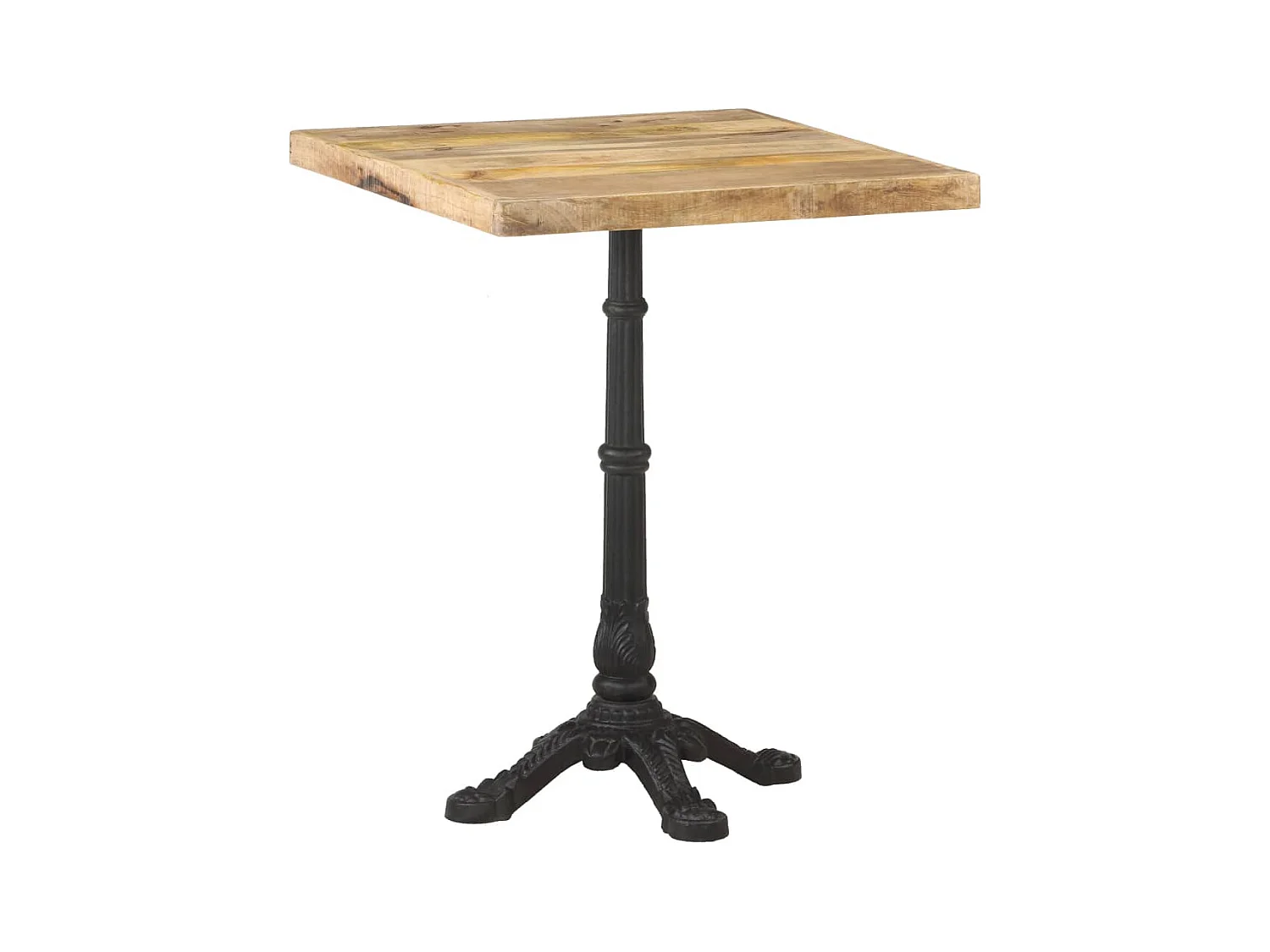 Table de bistro 60x60x77 Bois de manguier brut