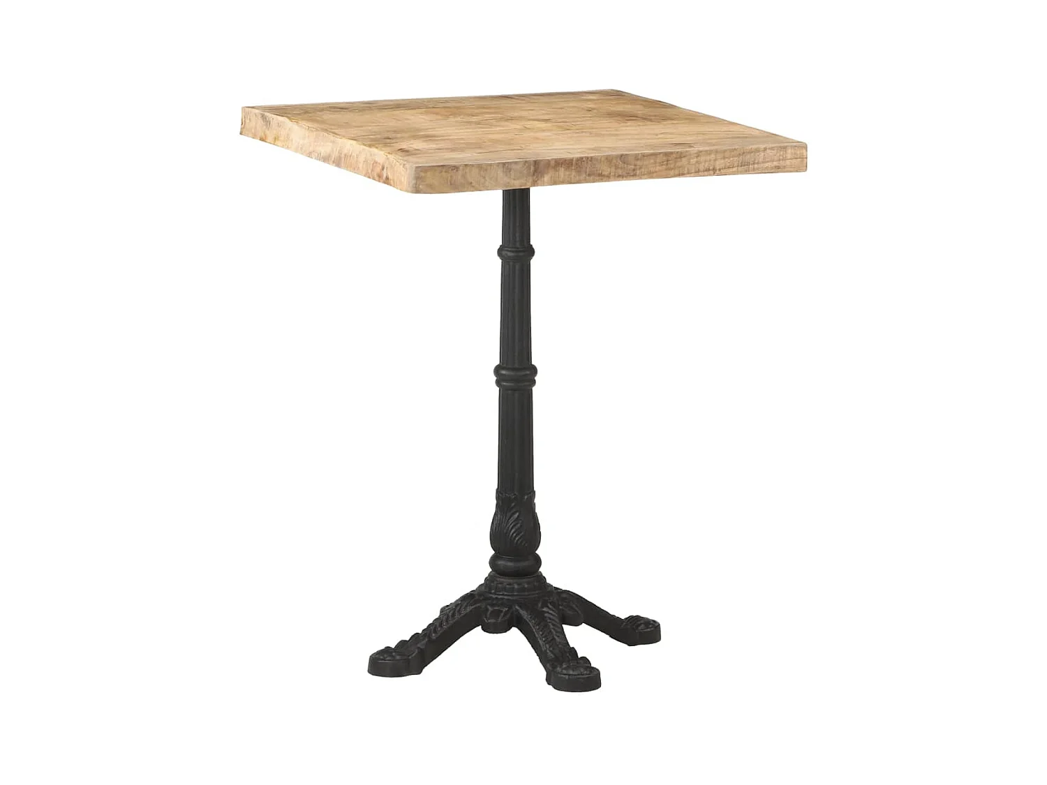 Table de bistro 60x60x77 Bois de manguier brut