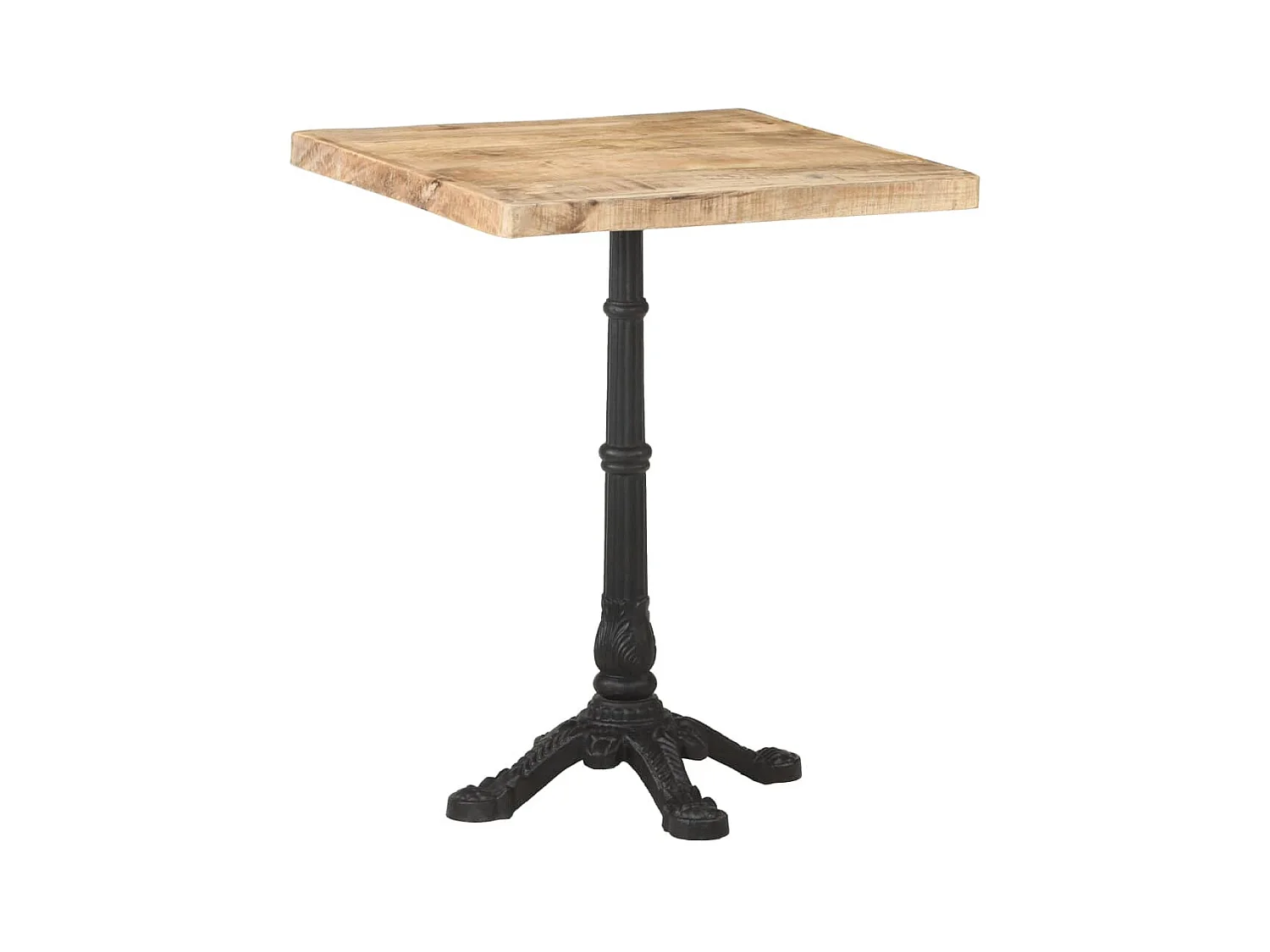 Table de bistro 60x60x77 Bois de manguier brut