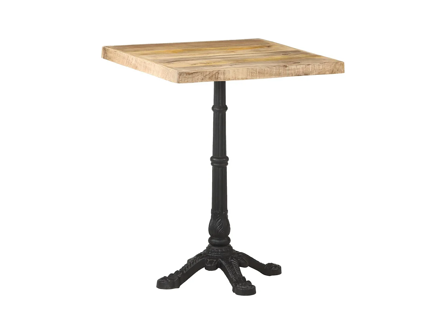 Table de bistro 60x60x77 Bois de manguier brut
