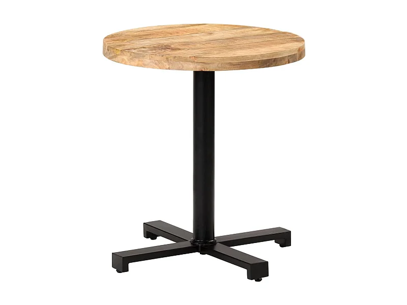 Table de bistro Ronde Ø70x75 Bois de manguier brut