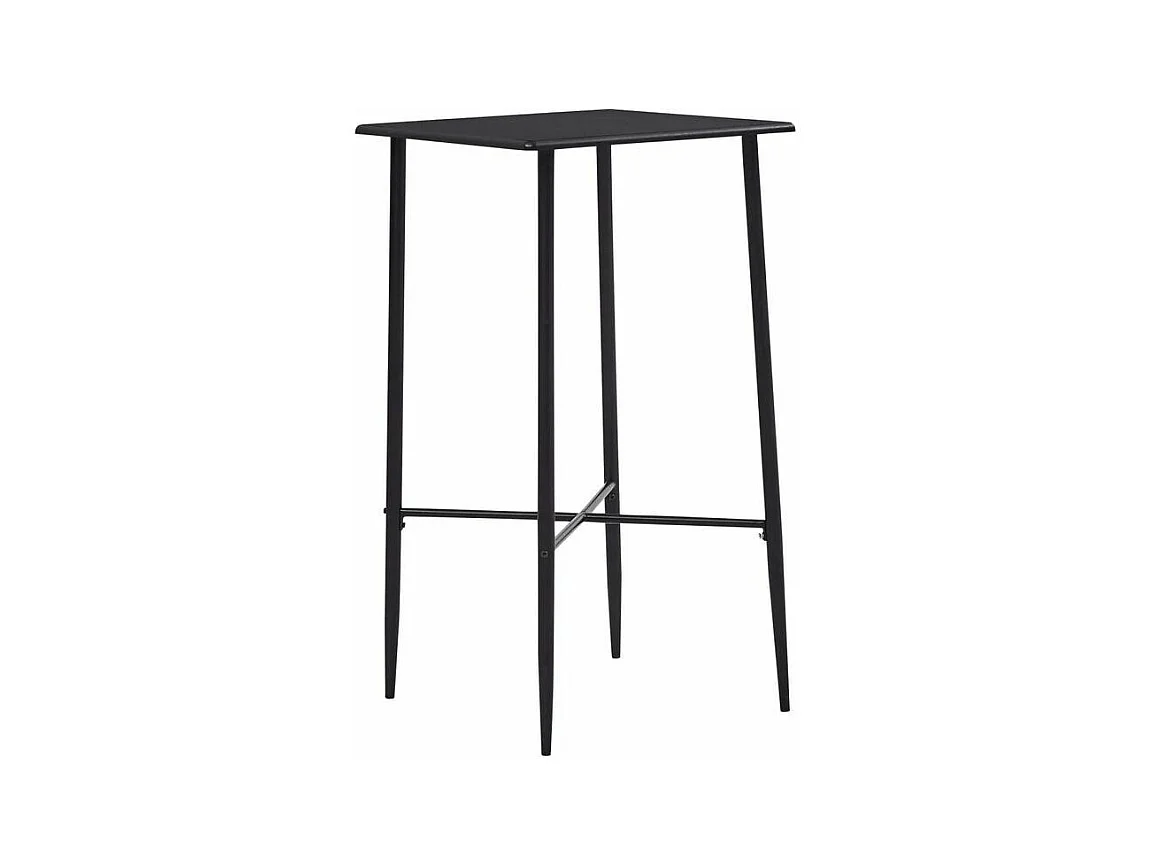 Table de bar carrée bois et pieds métal noir Anivu 60cm