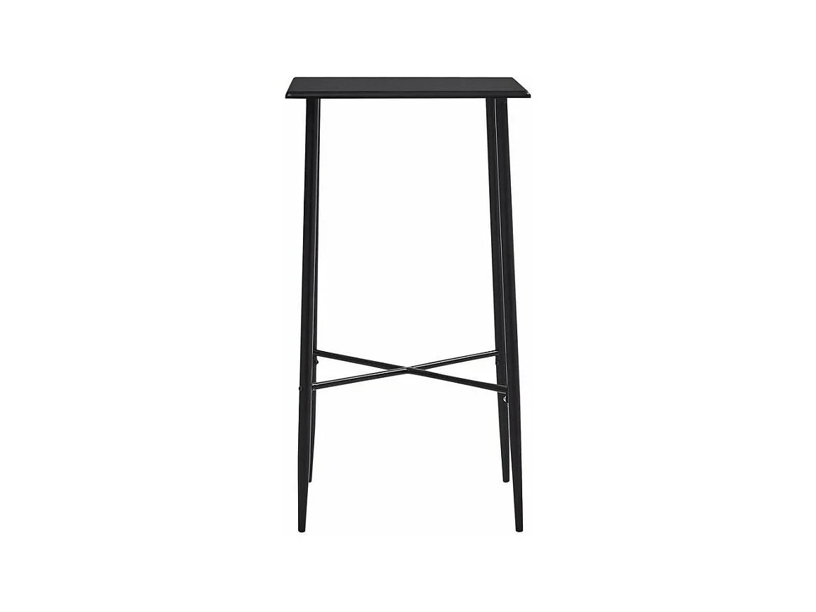 Table de bar carrée bois et pieds métal noir Anivu 60cm