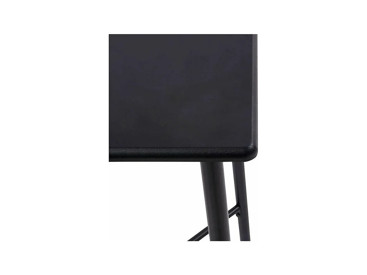 Table de bar carrée bois et pieds métal noir Anivu 60cm